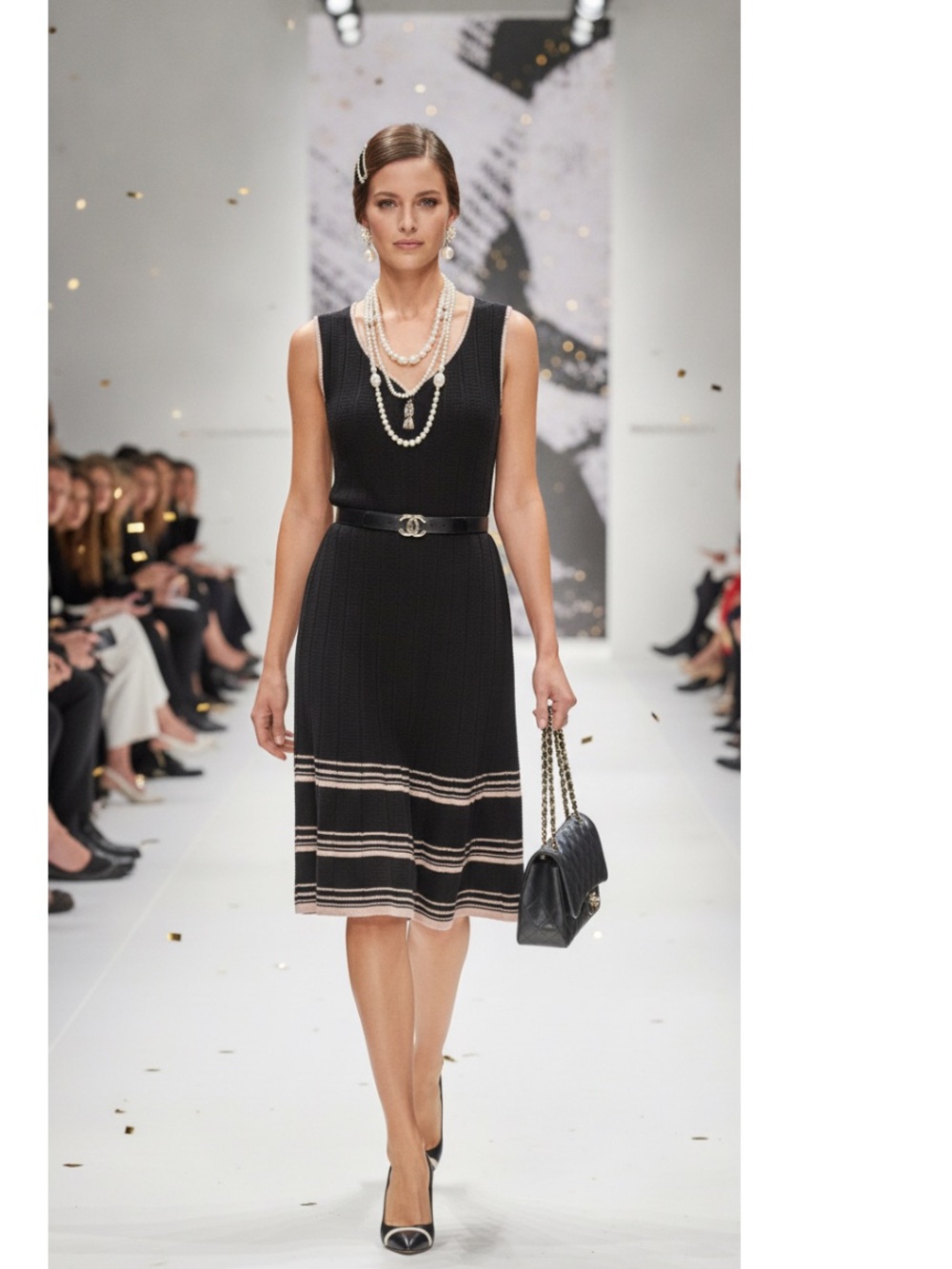 Nanette Lepore Santa Maria Black Ribbed Knit Dress M Sleeveless M  Wedding Guest